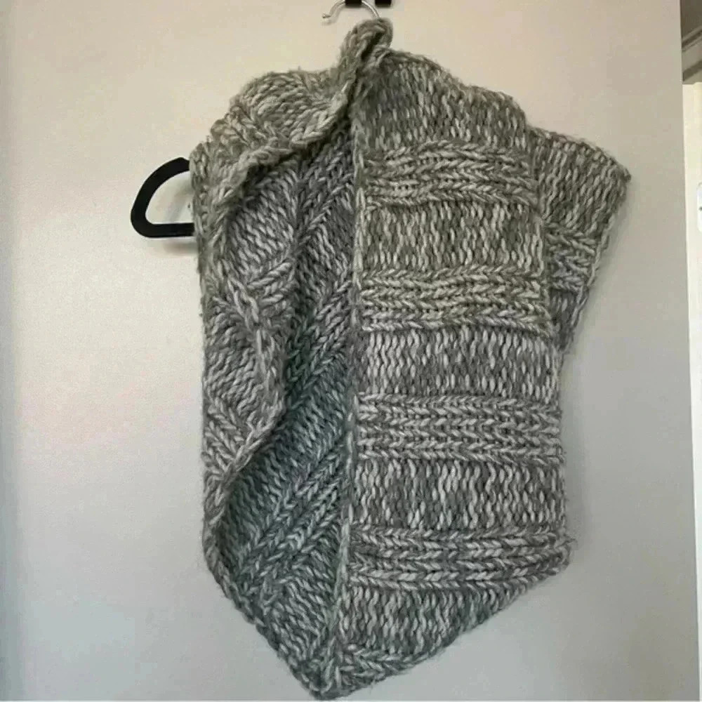 Portolano Wool Blend Gray Infinity Scarf